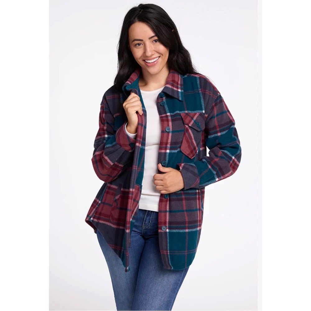 Woolx Jacket Womens Small Plaid Sawyer Merino Wool Shacket Thick Flannel Chore